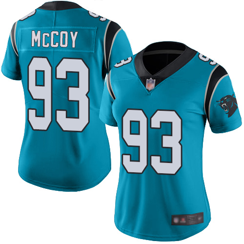 Carolina Panthers Limited Blue Women Gerald McCoy Jersey NFL Football #93 Rush Vapor Untouchable->women nfl jersey->Women Jersey